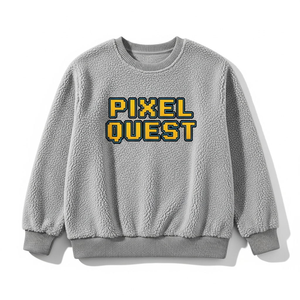 Soft fleece sweatshirt - 'Pixel Quest' print